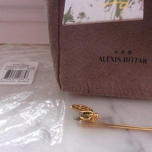 New W/ Bag Alexis Bittar Gold Hand Painted Body Fly Insect Hair Bobby Pin Clip